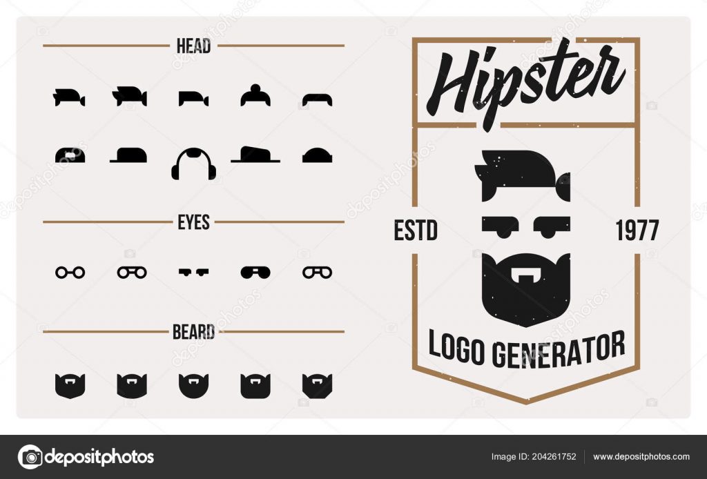 depositphotos 204261752 stock illustration vector hipster logo generator set