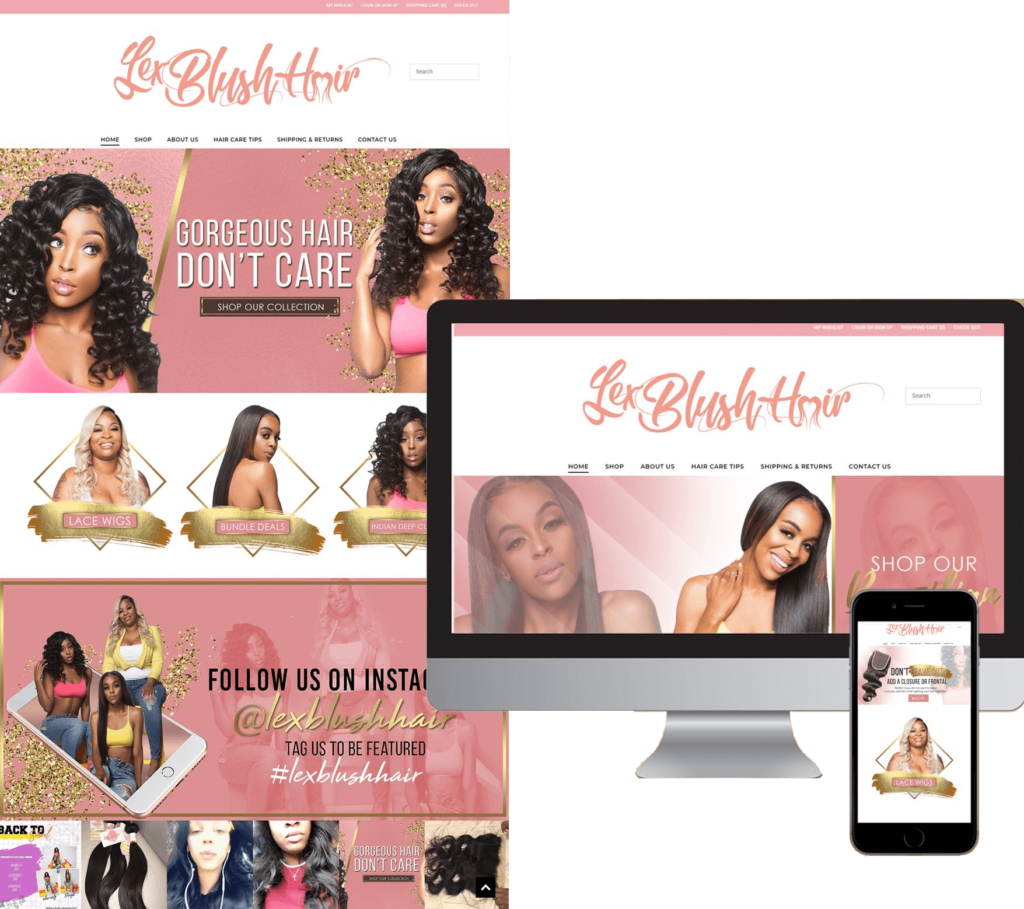 We build beautiful Shopify e-commerce Hair/Wigs websites